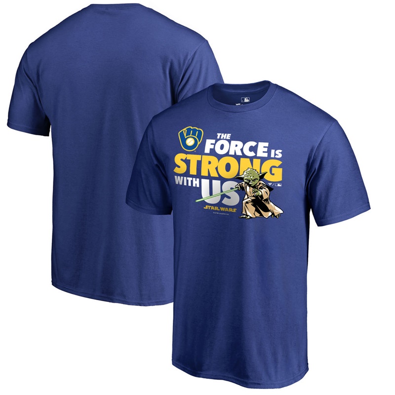 Men Milwaukee Brewers Star Wars Jedi Strong Fanatics Branded Royal T-Shirt