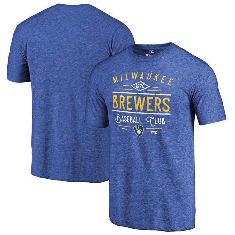 Milwaukee Brewers Royal Tri-Blend Doubleday T-Shirt - Men