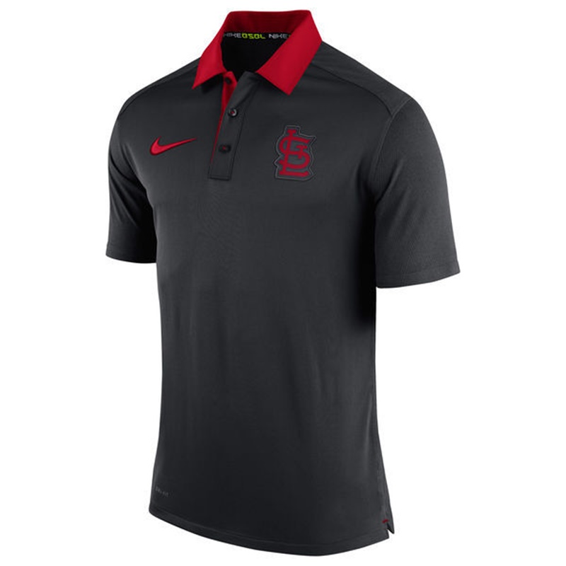 Men St. Louis Cardinals Anthracite Authentic Dri-FIT Elite Polo Shirt