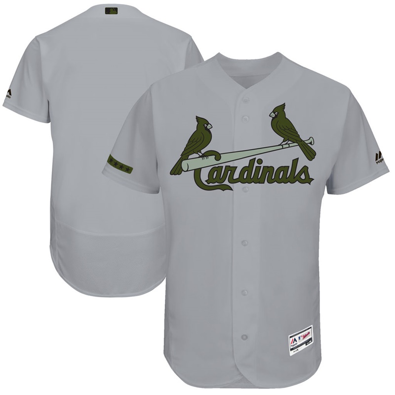 2017 Memorial Day Men St. Louis Cardinals Gray Flex Base Team Jersey