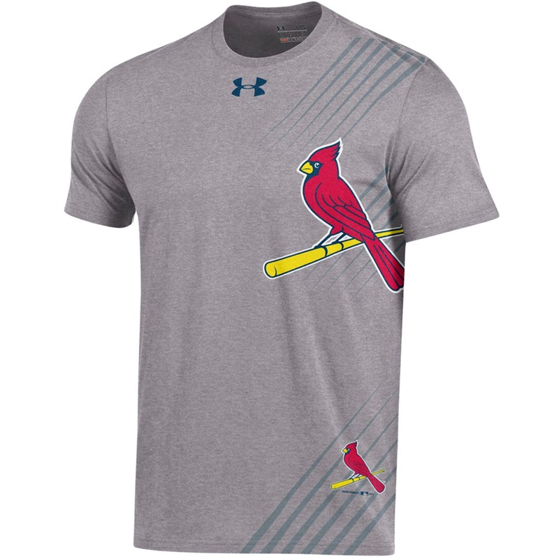 Men St. Louis Cardinals Limitless Logo Tri-Blend Gray T-Shirt