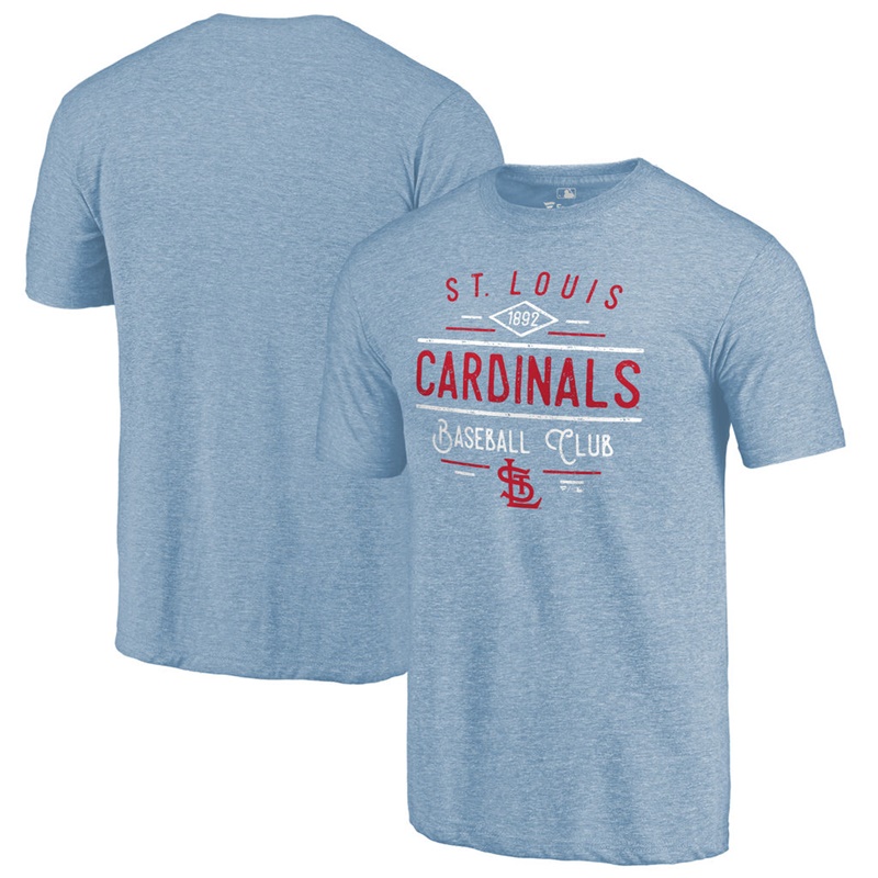 St. Louis Cardinals Light Blue Tri-Blend Doubleday T-Shirt - Men