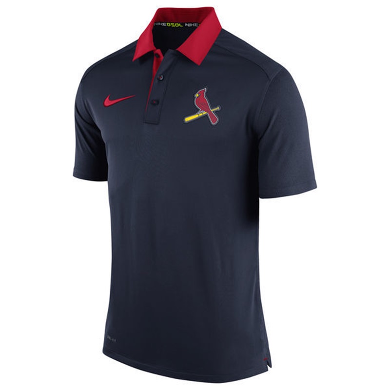 Men St. Louis Cardinals Navy Authentic Dri-FIT Elite Polo Shirt