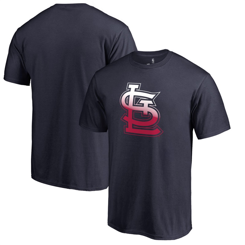 Men St. Louis Cardinals Navy Gradient Logo T-Shirt