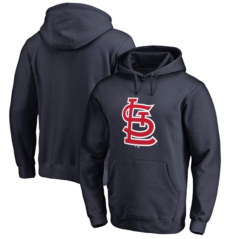 Men St. Louis Cardinals Navy Primary Logo Pullover Hoodie