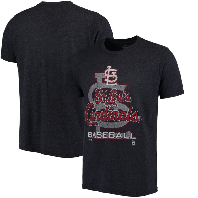 Men St. Louis Cardinals Navy Visionary Tri-Blend T-Shirt