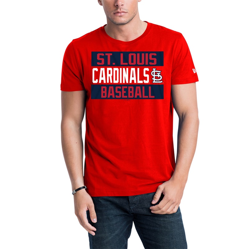 Men St. Louis Cardinals Red Bars Jersey T-Shirt