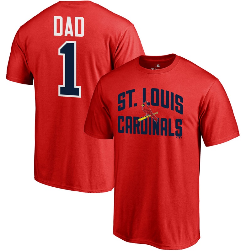 Men Big & Tall St. Louis Cardinals Dad #1 Red T-Shirt