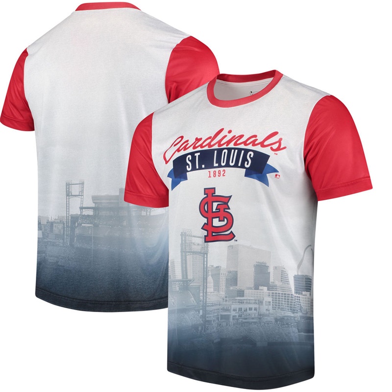 St. Louis Cardinals Red Outfield Photo T-Shirt -  Men