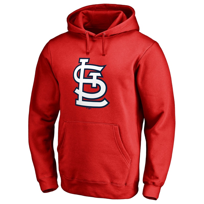 Men St. Louis Cardinals Red Primary Logo Team Color Pullover Hoodie