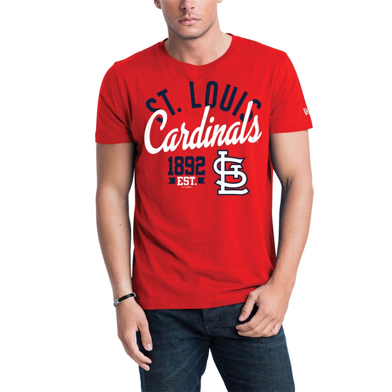 Men St. Louis Cardinals Red Script Jersey T-Shirt