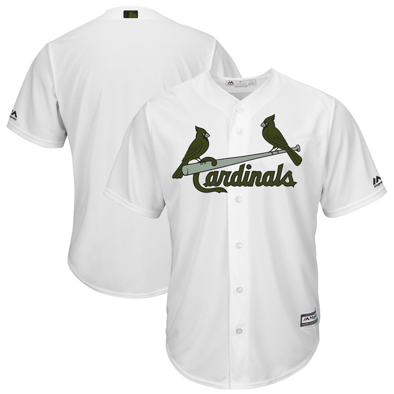 2017 Memorial Day St. Louis Cardinals Men White Cool Base Team Jersey