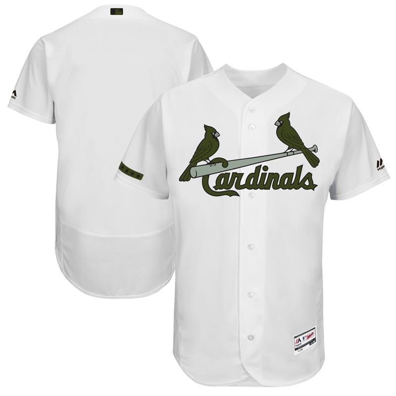 2017 Memorial Day Men St. Louis Cardinals White Flex Base Team Jersey