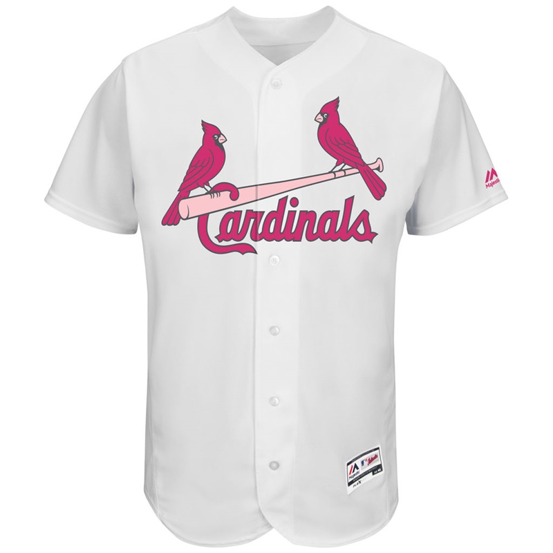 2017 Mother's Day Men St. Louis Cardinals White Flex Base Team Jersey