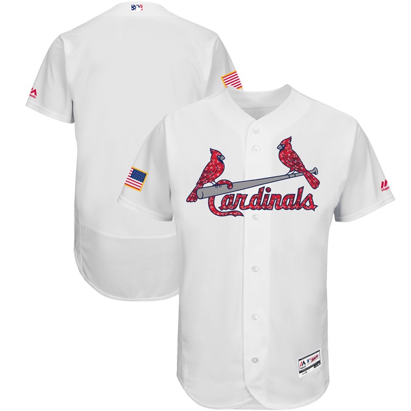 Independence Day Men St. Louis Cardinals White 2017 Stars & Stripes Flex Base Team Jersey