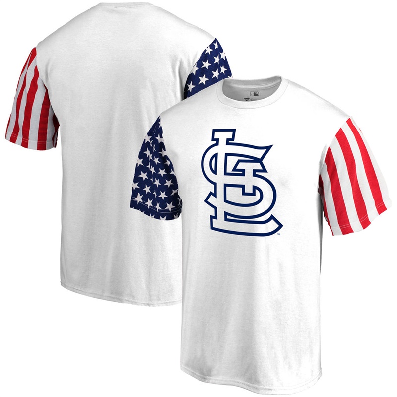 St. Louis Cardinals White Stars & Stripes T-Shirt -  Men