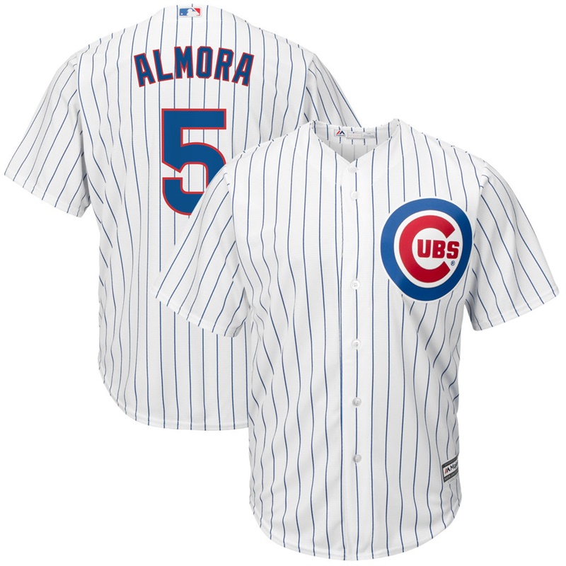 Men Albert Almora #5 Chicago Cubs Replica Home White Cool Base Jersey