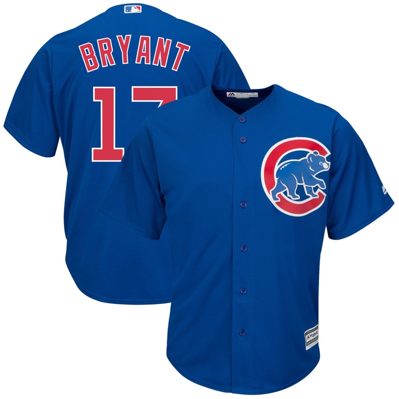 Men Chicago Cubs #17 Kris Bryant Replica Alternate Royal Cool Base Jersey