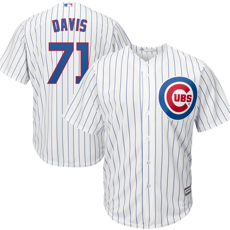 Men Chicago Cubs #71 Wade Davis Home White Cool Base Jersey