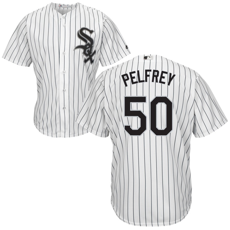 Men Chicago White Sox #50 Mike Pelfrey Home White Cool Base Jersey