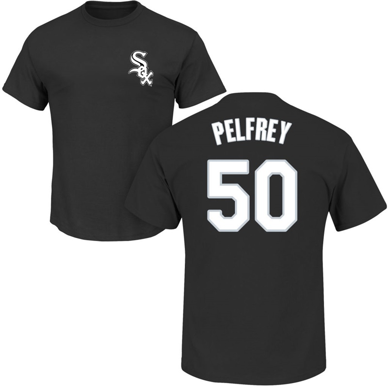 Men Chicago White Sox Mike Pelfrey #50 Black Roster Name & Number T-Shirt