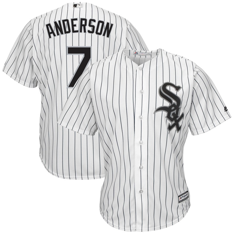 Men Tim Anderson #7 Chicago White Sox Replica Home White Cool Base Jersey