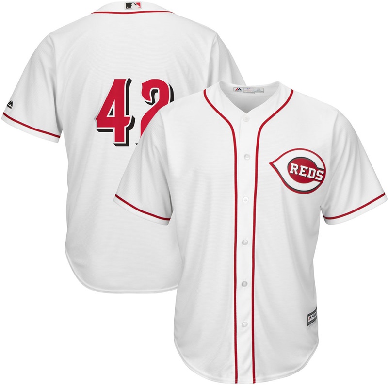 Men Cincinnati Reds #42 Jackie Robinson Commemorative White Cool Base Jersey