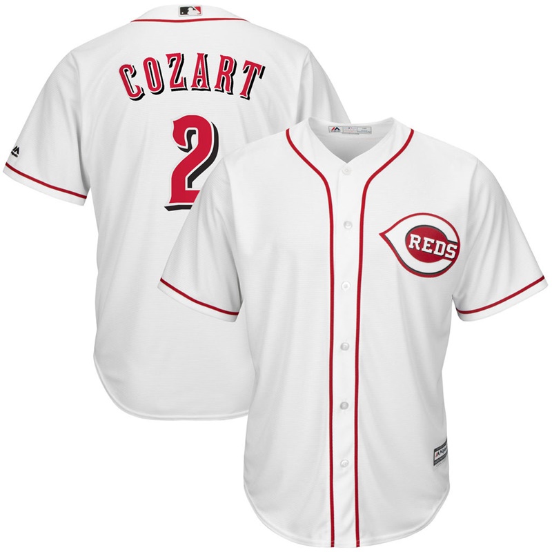 Men Zack Cozart #2 Cincinnati Reds Home White Cool Base Jersey