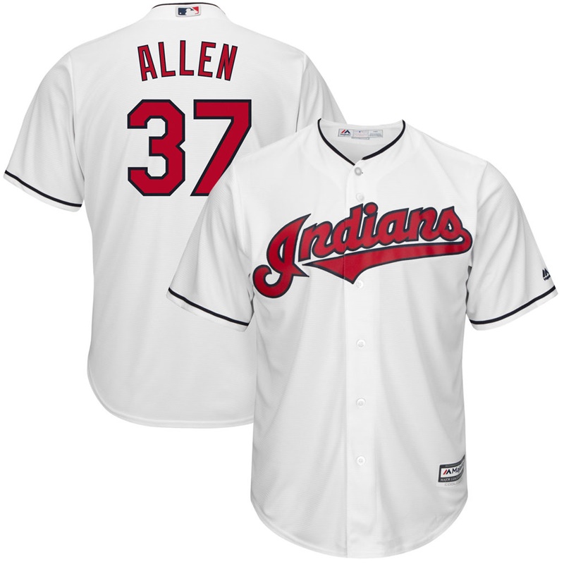 Men Cleveland Indians #37 Cody Allen Home White Cool Base Jersey