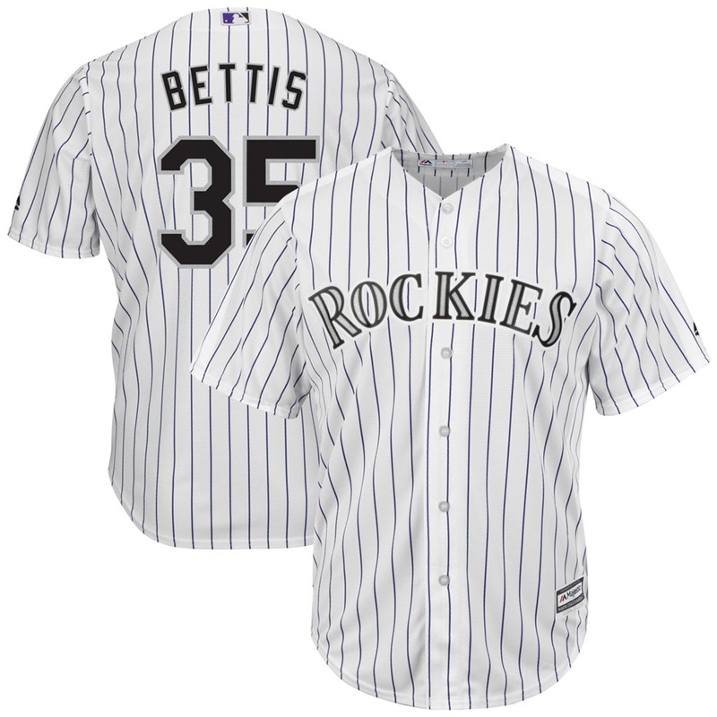 Men Chad Bettis #35 Colorado Rockies Home White Cool Base Jersey