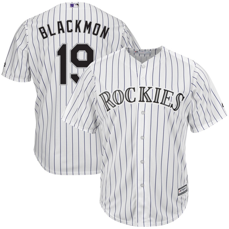 Men Charlie Blackmon #19 Colorado Rockies Home White Cool Base Jersey