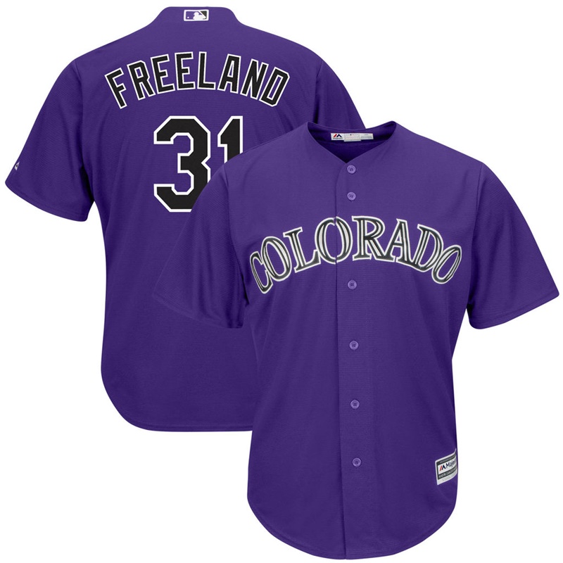 Men Kyle Freeland #31 Colorado Rockies Replica Alternate Purple Cool Base Jersey