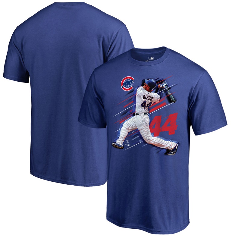 Men Chicago Cubs Anthony Rizzo Fanatics Branded Fade Away Royal T-Shirt