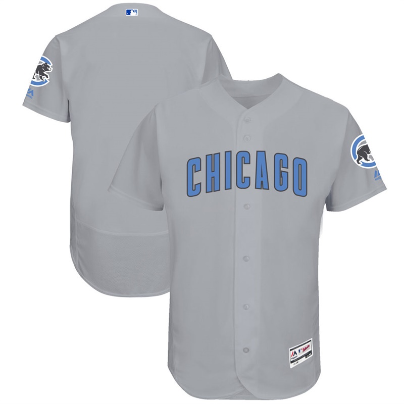 2017 Father's Day Men Chicago Cubs Gray Flex Base Team Jersey