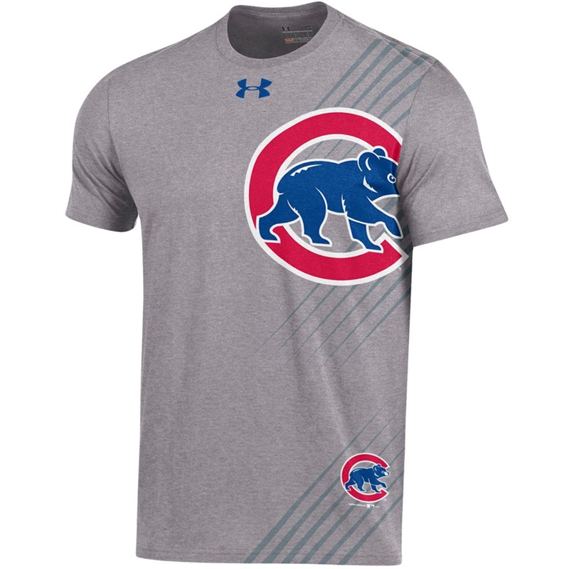 Men Chicago Cubs Limitless Logo Tri-Blend Gray T-Shirt