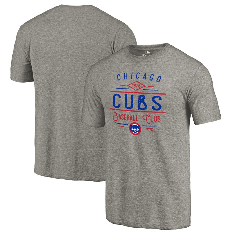 Chicago Cubs Gray Tri-Blend Doubleday T-Shirt - Men