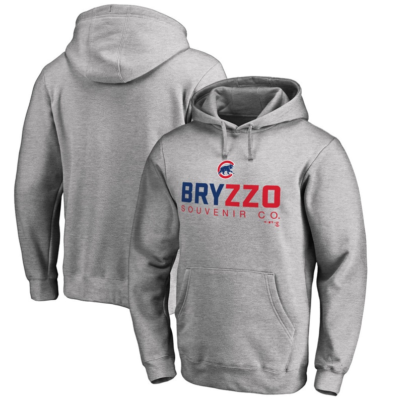 Men Chicago Cubs Heather Gray Bryzzo Souvenir Pullover Hoodie