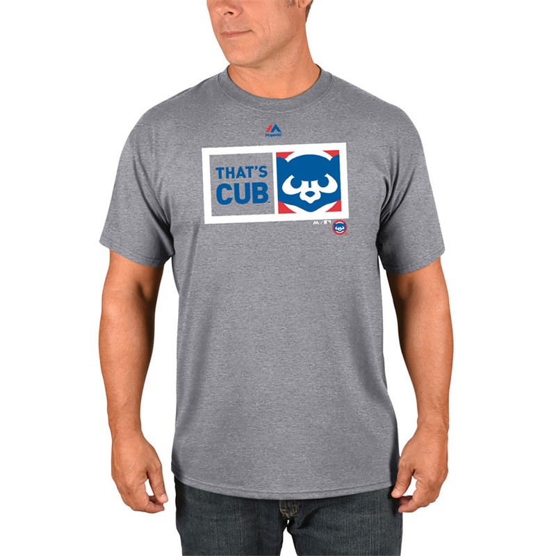 Men Chicago Cubs Heathered Gray That's Cub T-Shirt