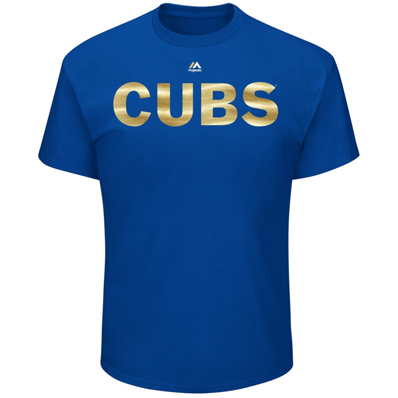 Men Chicago Cubs Royal 2017 Gold Program Big & Tall Cubs Graphic T-Shirt