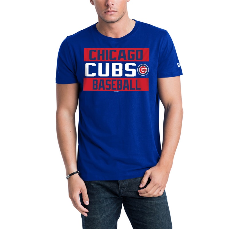 Men Chicago Cubs Royal Bars Jersey T-Shirt