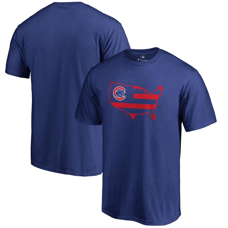 Chicago Cubs Royal Broad Stripes T-Shirt -  Men