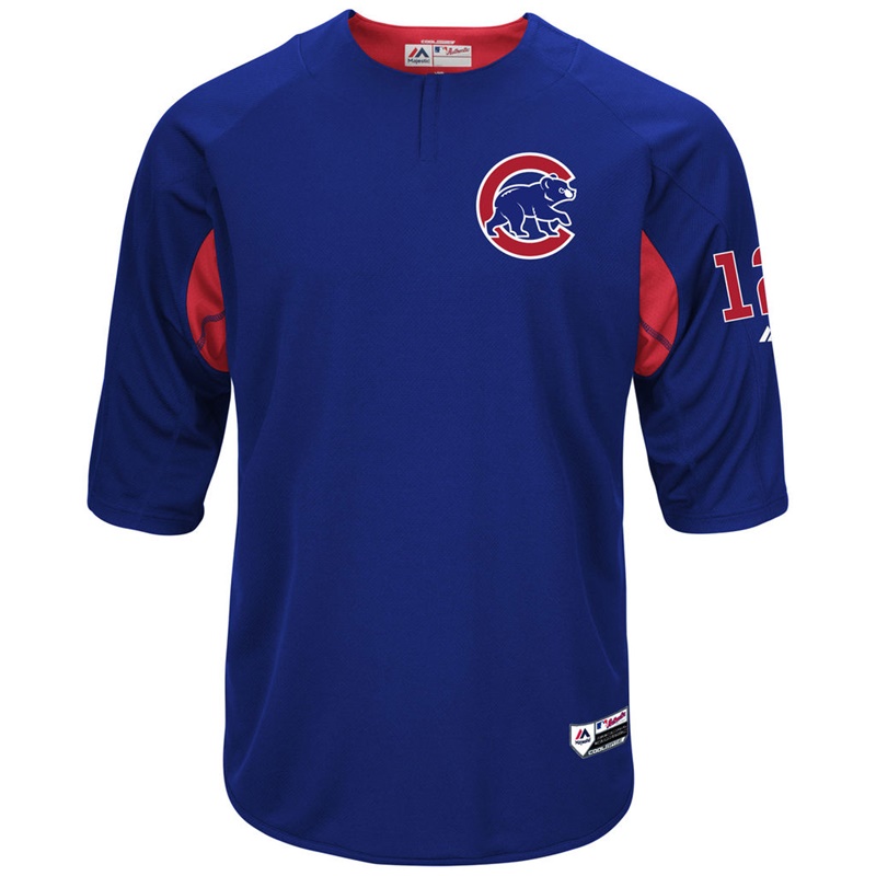 Men Chicago Cubs Kyle Schwarber On-Field 3/4-Sleeve Player Batting Practice Jersey -  Royal