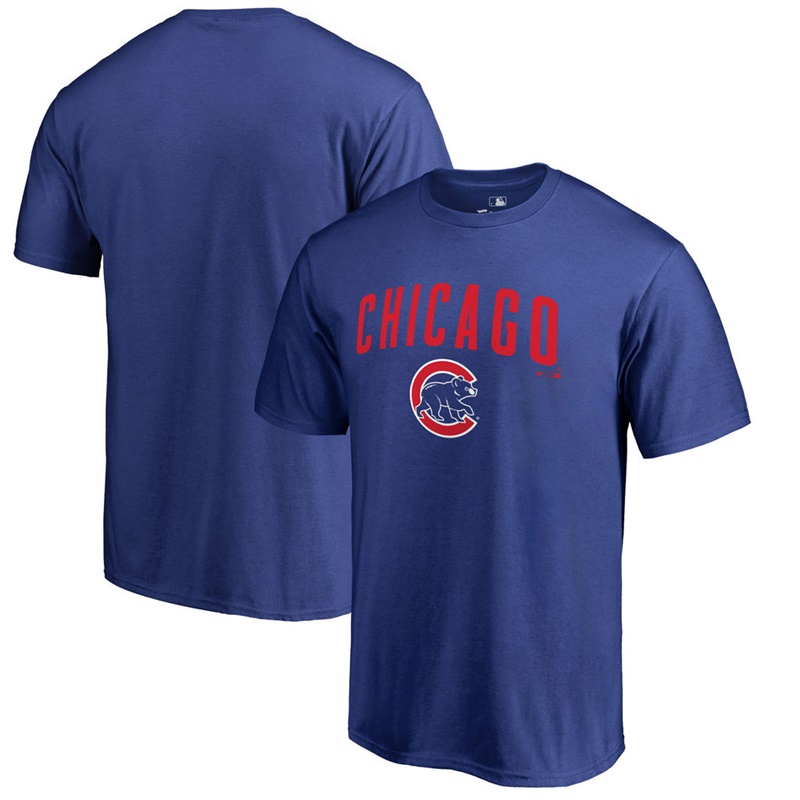 Men Chicago Cubs Team Lockup Big & Tall Royal T-Shirt