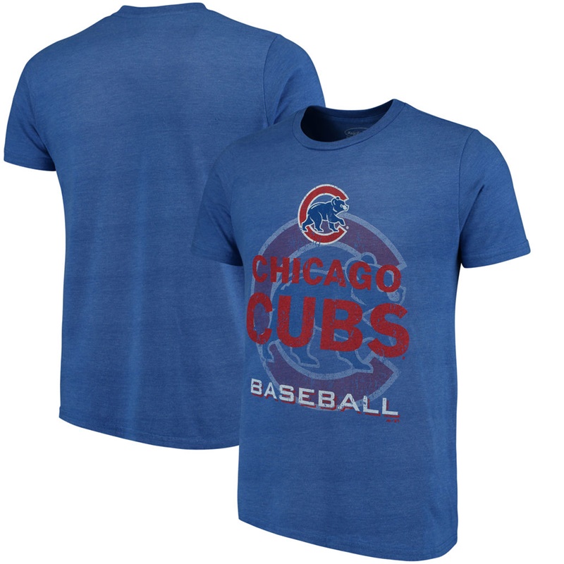 Men Chicago Cubs Royal Visionary Tri-Blend T-Shirt