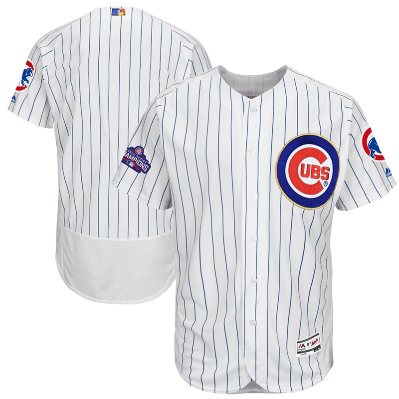 Men Chicago Cubs White 2017 Gold Program Flex Base Team Jersey