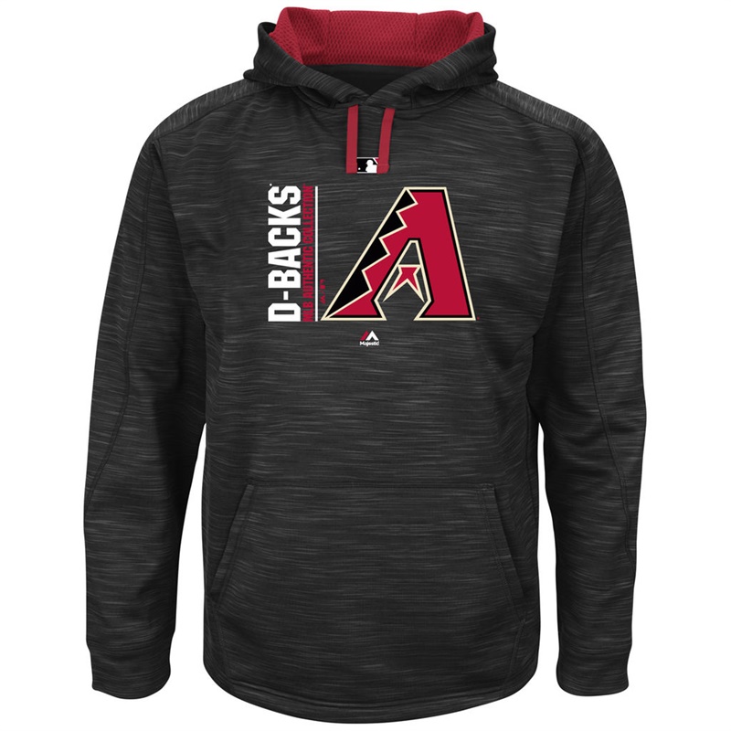 Men Arizona Diamondbacks Black Authentic Team Icon Streak Fleece Pullover Hoodie