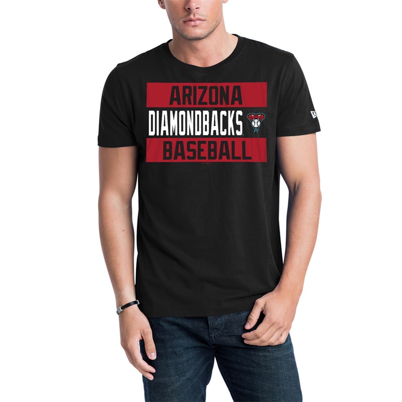 Men Arizona Diamondbacks Black Bars Jersey T-Shirt