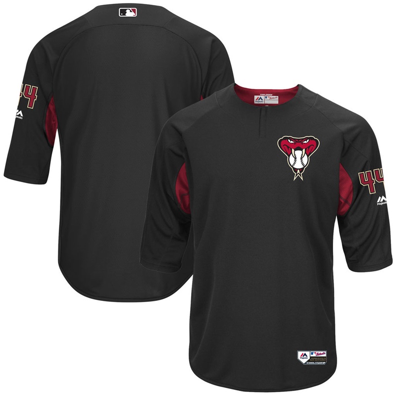 Men Arizona Diamondbacks Paul Goldschmidt On-Field 3/4-Sleeve Player Batting Practice Jersey -  Black