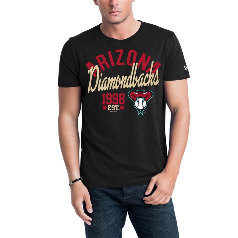 Men Arizona Diamondbacks Black Script Jersey T-Shirt