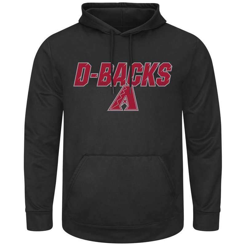 Men Arizona Diamondbacks Black Synthetic Fleece Pullover Hoodie